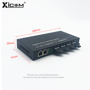 Convertidor de Medios de Fibra Gigabit XICOM, 4 Puertos de Fibra Óptica, 2 Puertos RJ45, 1000 Mbps, 20 km, Conector SC - Product Image 2