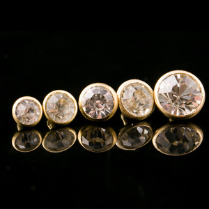 Rhinestone <b>Buttons</b> Round Shank <b>Button</b> Gold Plated Clear Crystal For Clothing Accessories Jewelry Winter 2022 Spot Goods - Product Image 1