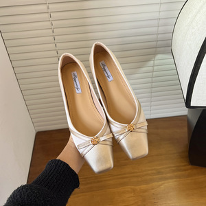 Nouvelles chaussures Mary Jane pour femmes, talons épais, boucle carrée, escarpins rehaussants, nœud, grandes tailles, chaussures de soirée - Product Image 5