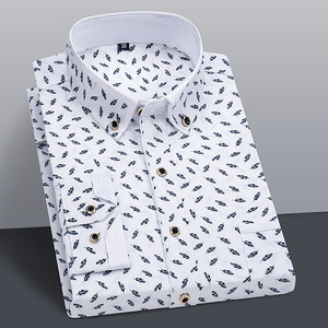 Nuova Camicia da <span class=keywords><strong>Uomo</strong></span> Primaverile e Autunnale, Elegante e Casual, con Stampa, Sottile, Slim Fit, a Maniche Lunghe - Product Image 2