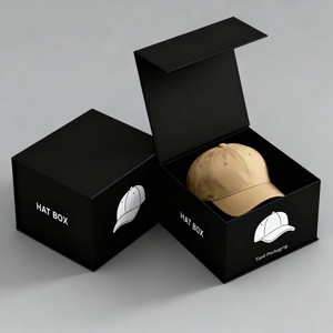 Caja de embalaje personalizada de cartón corrugado resistente reciclable <span class=keywords><strong>al</strong></span> <span class=keywords><strong>por</strong></span> <span class=keywords><strong>mayor</strong></span>, accesorio de moda, gorra de béisbol, sombrero de lana suave, caja de papel con logotipo UV - Product Image 2