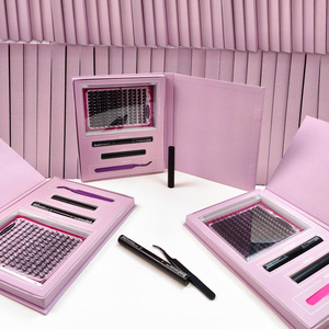 Handmade Mềm Tổng Hợp Tóc C D Curl Faux Chồn Tái Sử Dụng Không Thấm Nước Phân Khúc Tự Làm Lông Mi Kit Tự Nhiên Dài Cụm Lông Mi - Product Image 4