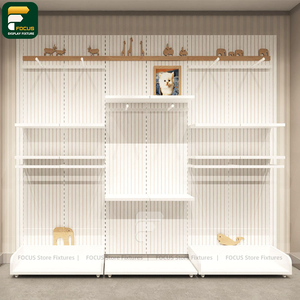 Premium Modern Garment Store Display Cabinet Clothing Rail Wall Shelving <b>Reception</b> <b>Counter</b> Unit - Product Image 3