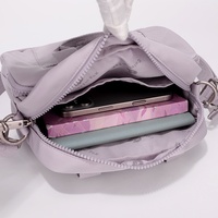 Sac à bandoulière carré en nylon uni avec fermeture éclair, style oreiller, pour femme, collection automne/hiver, décontracté, tendance coréenne