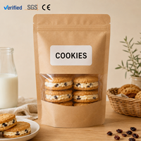 Sachets refermables anti-humidité pour biscuits, emballage personnalisé avec fenêtre transparente, pochette de rangement pour biscuits, snacks et aliments