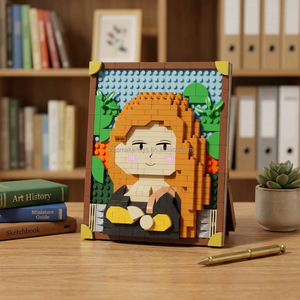 Mattoncini di Plastica ABS a Forma di Diamante, Riproduzioni di Dipinti Famosi: Girasoli di Van Gogh, Notte Stellata, Monna <span class=keywords><strong>Lisa</strong></span>, Il Figlio dell'Uomo - Product Image 4