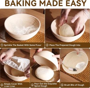 Fournitures et kit de démarrage pour la cuisson du pain au levain, paniers de levage au levain faciles à nettoyer, lame à pain, fouet à pâte - Product Image 3