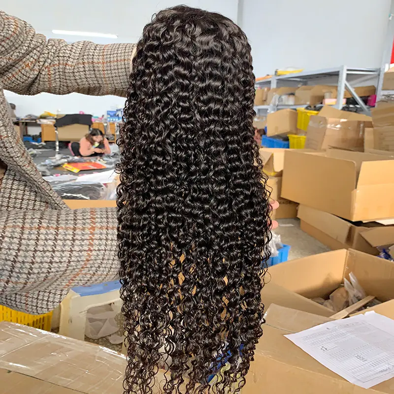 Cutícula Alinhados Virgin Brasileiro Do Cabelo Humano Peruca, atacado Baratos Para As Mulheres Negras 26 30 Polegadas Onda Encaracolado Do Laço Do Cabelo Humano Peruca