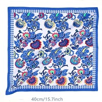 Serviette carrée en coton et lin personnalisable avec impression numérique, 40x40cm, motif floral bohème, réutilisable, pour mariage, fête, décoration de table