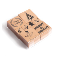 Manche en bois personnalisé Offre Spéciale bureau gaufrage Logo bois tampon en caoutchouc nom enfants jeu de timbres en bois/