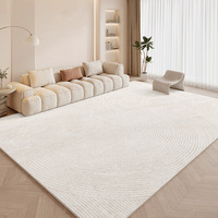 Tapis de salon crème simple, résistant aux taches et facile à nettoyer, tapis de sol pour canapé et table basse, grand tapis de chambre à coucher entièrement couvrant