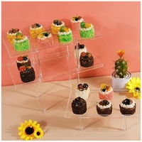 Cupcake Cake Stands Dessert Table Affichage Ensemble Acrylique 3 Pack Alimentaire Svering Plateau Restauration Fournitures Buffet Risers Pâtisserie Alimentaire Traiter