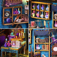 Kit de bricolage pour maison miniature en gros Magic Market Book Nook, maison miniature DIY avec éclairage LED pour serre-livres