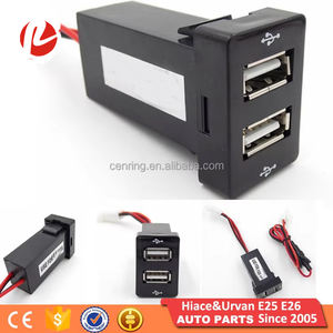 Caricatore Universale <span class=keywords><strong>per</strong></span> <span class=keywords><strong>Auto</strong></span> Elettrica <span class=keywords><strong>per</strong></span> Hiace 2005-13 <span class=keywords><strong>Doppia</strong></span> Presa <span class=keywords><strong>USB</strong></span> 2.1A 12V Caricatore <span class=keywords><strong>Auto</strong></span> 40MM*20MM - Product Image 2