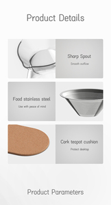 Волшебное колдовство заколдованный стеклянный чайник с сетчатым фильтром кофейный чай заварочный офисный набор черный стеклянный чайник - Product Image 2