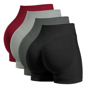 Shorts de yoga <span class=keywords><strong>rose</strong></span> taille haute pour <span class=keywords><strong>femme</strong></span>, effet ventre plat et lifting des fesses, séchage rapide et extensibles, pour fitness, course et cyclisme - Product Image 4