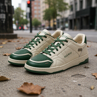 Sneakers en cuir OEM ODM, logo personnalisé, couleur et matériau sur mesure, fabricant, vente en gros, chaussures vintage bicolores, fourniture directe d'usine