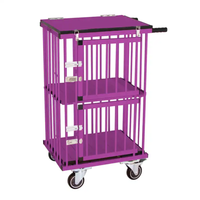 USMILEPET – Nouvelle conception de chariot de transport pour animaux à double étage, directement de l'usine, pour expositions canines, cage en aluminium personnalisable en couleur