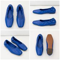 Yichang Commute – Ballerines plates à bout pointu en cuir véritable, à enfiler