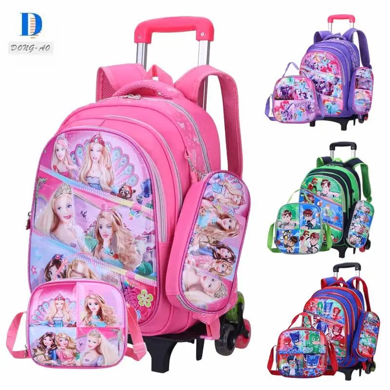 Dong-Ao 2022 Popular al por mayor personalizado niños ruedas mochilas escolares 3 en 1 Set estudiante niños escuela niños equipaje conjuntos carro escuela