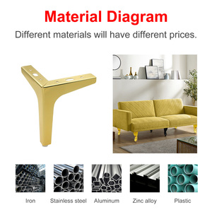 Möbelbeine Verchromtes Eisen Metall-Sofabeine Gebogene Form Sofabeine Patas De Muebles - Product Image 5