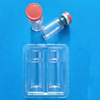 Plateau en plastique pour flacons de 3 ml, lot de 2, emballage blister de 10 ml, avec plateau blister rectangulaire en PVC, boîte en plastique pour poudre lyophilisée
