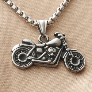 yunnique <b>Titanium</b> Steel Motorcycle Pendant Necklace Unisex Retro Style Fashion Jewelry Stainless Steel <b>Chain</b> 190125 - Product Image 1