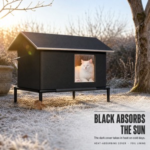 Nido Elevado para Mascotas al Aire Libre, Impermeable, Resistente a la Nieve, Refugio Cálido para Gatos Ferales Comunitarios y Perros Pequeños - Product Image 6