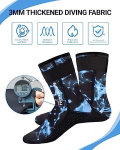Personalizado a prueba de frío antideslizante calor <span class=keywords><strong>invierno</strong></span> 3mm natación buceo traje de <span class=keywords><strong>neopreno</strong></span> calcetines para hombres mujeres - Product Image 4