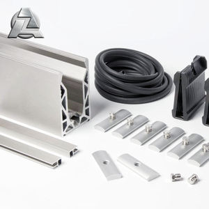 Profilo di estrusione del canale a u per vetri regolabili in lega di alluminio estruso all'ingrosso per sistema di ringhiere in vetro - Product Image 2