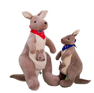 <span class=keywords><strong>Peluche</strong></span> <span class=keywords><strong>Canguro</strong></span> Australiano Set Genitore-Figlio con Bandiera e Sciarpa, Morbido Animale Imbottito per Decorazione e Regalo - Product Image 5
