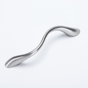 S-211 Stainless Steel Curved Cabinet Handle Lever <b>Drawer</b> Handle Traditional Style Universal Fit - Product Image 1