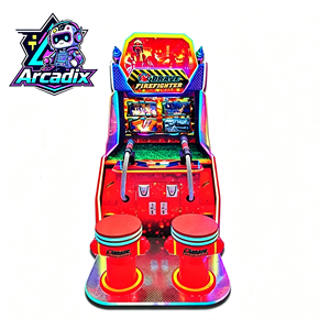 Arcadix Machine de <span class=keywords><strong>jeu</strong></span> d'arcade de tir à l'eau à monnayeur, 2 à 4 joueurs, Thème Pompier courageux, pour aire de jeux intérieure pour enfants - Product Image 2
