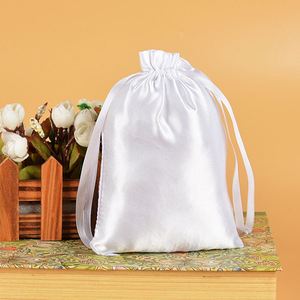 New Design White <b>Flower</b> Wedding Satin <b>Gift</b> <b>Bag</b> Bridal Showers Pouch Women Handbag with Custom logo - Product Image 6