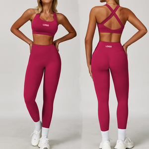 Sujetador <span class=keywords><strong>deportivo</strong></span> personalizado de <span class=keywords><strong>alto</strong></span> <span class=keywords><strong>impacto</strong></span> con espalda cruzada para mujer y conjunto de pantalones de Yoga Fitness entrenamiento de moda conjuntos de Yoga conjunto <span class=keywords><strong>deportivo</strong></span> de dos piezas - Product Image 1