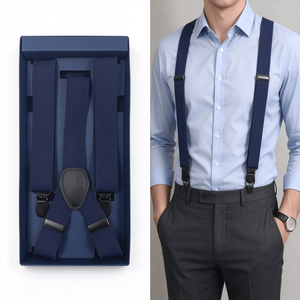 Wide <b>Men</b> Suspenders High Elastic Adjustable 4 Strong Clips Suspender Heavy Duty X Back Trousers <b>Braces</b> - Product Image 2