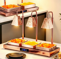 Lampe chauffante de comptoir commerciale à tête simple, double ou triple pour buffet, idéale pour l'hôtellerie, la restauration et la présentation alimentaire