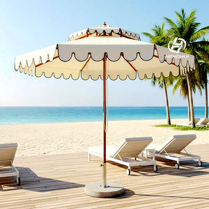 Parasol de jardin robuste résistant au vent Parasol de patio Parasol à coquille avec pompon Parasol de jardin pour <span class=keywords><strong>piscine</strong></span> Plage - Product Image 1