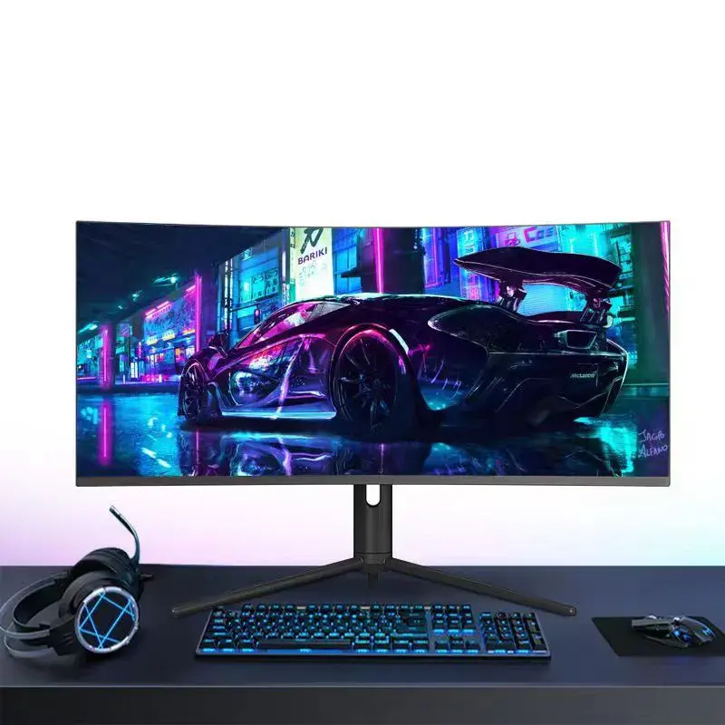 Yunshen AIO Pc i5 12400 Intel UHD Graphics 730 34 Polegada 4K 1440p Rgb Luz 165hz Para Jogos Tudo Em Um Pc Computador Desktop