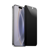 Protection d'écran double renforcée personnalisée OEM pour iPhone 16 Pro Max, verre trempé avec impression soyeuse pour la confidentialité, avec outil d'alignement automatique