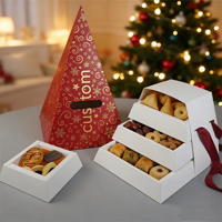 Boîte pyramidale en carton pour traiteur, pâtisserie, gâteau, dessert, plateau artisanal, plateau de présentation, boîte bento, emballage alimentaire personnalisé, boîte pyramidale