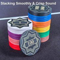 Keramik Chip Poker Inti Besi Tugas Berat Khusus 40MM 12g Berat Solid Token Permainan Blackjack Bernilai Personal Harga Grosir