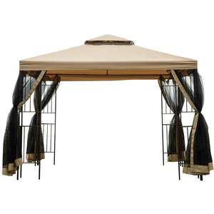Rangka Gazebo Taman, Rangka Baja Gazebo Kain Poliester 3*3M Teras Halaman Belakang Atap Ganda Gazebo Kanopi Pengganti - Product Image 1