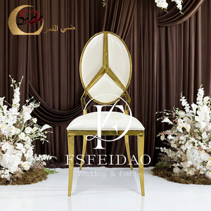 Modern Gold Metal Hotel Chair White <b>Cushion</b> Tapered Legs Solid <b>Back</b> Indoor Commercial Furniture - Product Image 4