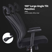2024 Chaise de direction ergonomique tout en maille Hbada Premium Black Design moderne de haute qualité pour de longues heures de travail