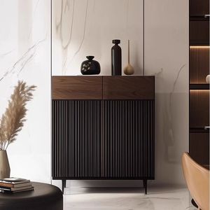 Mueble zapatero minimalista italiano de madera maciza, mueble lateral retro de alta gama para almacenamiento, montado en la pared, para uso doméstico - Product Image 2