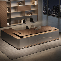 Scrivania Direzionale Moderna a L in Legno MDF, Montaggio Richiesto, Scrivania di Lusso per Manager e Dirigenti
