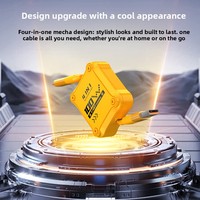Câble de données rétractable 4-en-1 100W à charge ultra-rapide avec connecteurs USB-A/Micro USB/Type-C