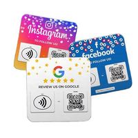 Plaque personnalisée en acrylique avec code QR NFC pour avis Google, 100 mm, 120 mm, étiquette NFC N Tag213, panneau de menu de restaurant