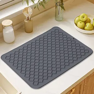 Wellfine 2023 tapis de séchage de la vaisselle pour la cuisine, tapis de séchage de la vaisselle pliant tapis de séchage de la vaisselle en Silicone, vente chaude 2023